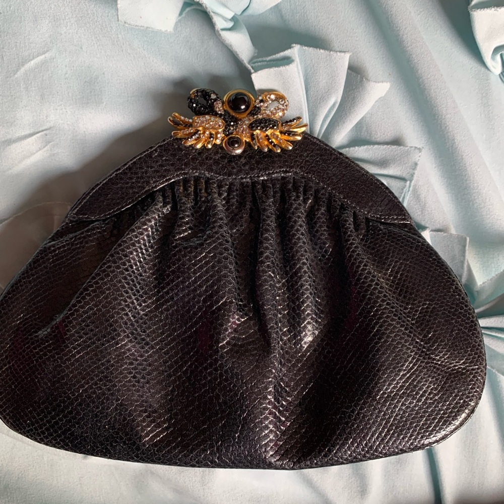 Vintage Black and Gold Finesse La Model Convertible Clutch